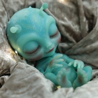 Jouet Squishy Alien en Silicone Unisexe de 9 Pouces, Poupée Reborn à Presser pour Enfants de 4 à 6 Ans