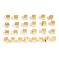 Perles personnalisées carrées en acier inoxydable 5mm à gros trous A-Z 26 lettres de l'alphabet plaqué or 7*7mm accessoires pour bijoux
