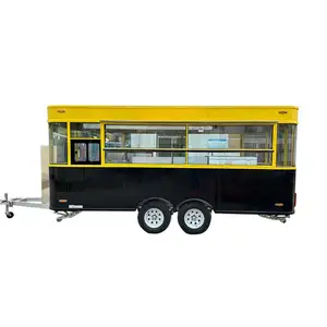 Le plus populaire Camion de nourriture de café Chariot de vente de rue Remorque mobile de restauration rapide avec roues