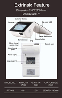 Terminal POS Móvil Android 9 4G BT NFC con Lector de Tarjetas Sin Contacto de Doble Pantalla, Impresora de Tickets de 40 mm y Sistema POS