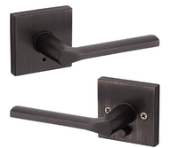 Serrure cylindrique Andex noire mate à levier de confidentialité, sans clé, en alliage de zinc, poignées carrées, multifonction, sécurité de porte facile
