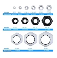 Passe-câble en nylon étanche IP68 VEGH PG7 à inserts multiples pour câbles de 3 à 6,5 mm avec options PG9-PG21 Noir/Gris -40~100