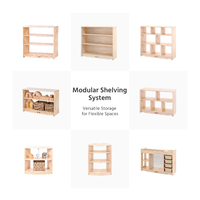 Ensemble de meubles d'école Montessori pour la maternelle, bureaux, chaises et armoires en bois pour enfants, design moderne et écologique