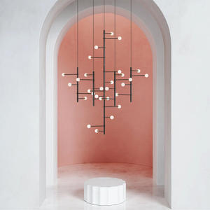 Luce moderna nuova creativa Duplex grande lampada a scala lunga lampadario da soggiorno Nordic semplice luce a sospensione - Product Image 4