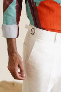 กางเกงสำหรับผู้ชายกางเกงทางการระบายอากาศได้ดีดีไซน์ใหม่ขนาดกลางสวมใส่สบาย - Product Image 2