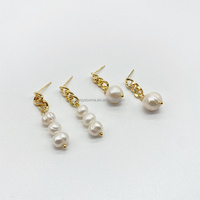 RE6001 Boucles d'oreilles en perles d'eau douce naturelles Boucles d'oreilles pendantes de mariage Bijoux d'oreille Accessoire de mariée
