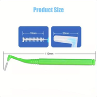Brosse interdentaire de type L à long manche brosse dentaire de couleur différente brosses interdentaires orthodontiques pour brassards