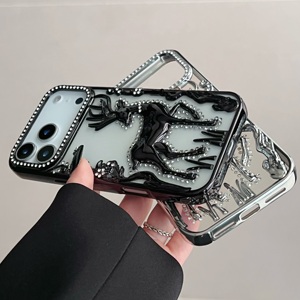 Coque de téléphone 3D en forme d'élant/platane plaqué, avec paillettes et diamants, transparente, pour iPhone Air 17 16 15 14 13 <span class=keywords><strong>12</strong></span> Pro Max, cadeau de Noël - Product Image 4