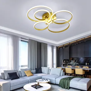 Residential Pop Dimmable Decorative Round Ceiling Lamp Modern Mount Led Ceiling Light Gold For Kitchen Bedroom Living Room