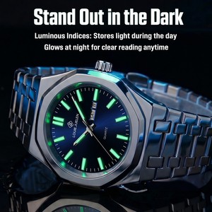 <span class=keywords><strong>Montre</strong></span>-bracelet pour homme 42 mm, étanche 3 ATM, lumineuse, à quartz, bracelet en <span class=keywords><strong>acier</strong></span> inoxydable argenté, montres pour hommes, Relogio Masculino - Product Image 3