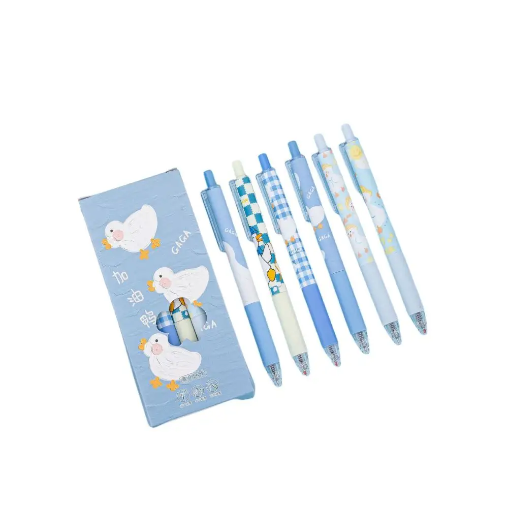 Baby blue Cute stationary With blue duck pen Retractable Gel pen for office and student