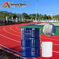Revêtement de sol sportif intérieur/extérieur en caoutchouc liquide silicone PU Aoxiang Js--085, installation facile, haute densité, pour multisports