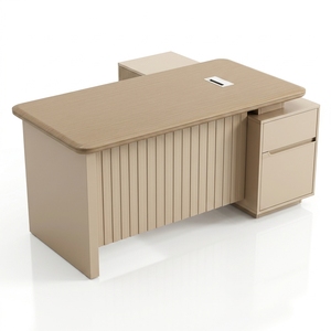 Scrivania Direzionale Moderna di Lusso con Mobile Contenitore, Tavolo da <span class=keywords><strong>Ufficio</strong></span> per CEO di Alta Gamma 1,4m, Produzione Foshan - Product Image 2