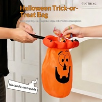 Sac à bonbons Halloween en forme de griffe de main, sac de friandises citrouille pour enfants, accessoire de déguisement et décoration pour fête