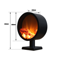 Cheminée électrique ronde en gros, flamme artificielle 3D, cheminée autoportante, décoration de cheminée pour villa