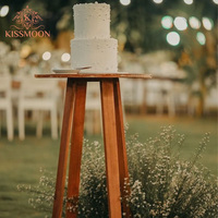 Table haute en bois naturel avec coussin pour événements extérieurs, jardin, mariage, cocktail, style bohème rustique, location de mobilier