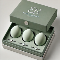 Boîte de beauté personnalisée en éponge d'oeuf de maquillage biodégradable de luxe Ensemble de mélangeur d'oeufs en papier de manipulation en relief emballage