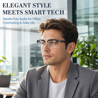 Lunettes Audio Intelligentes 5.0 Double Caméra Stéréo à Oreille Ouverte 360 Degrés Lecteur de Musique Appel Mains Libres Chargement Type-C