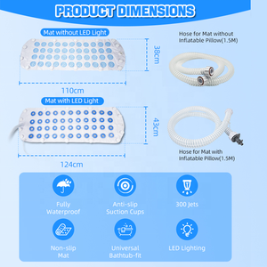 Alfombrilla de Masaje con Burbujas y Calor Eléctrico para Baño |   Almohadilla de Masaje Portátil para Bañera con Intensidad Ajustable y Control Remoto - Product Image 6