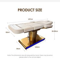 Ensemble de fauteuils de massage et de beauté haut de gamme personnalisés avec base en acier inoxydable doré, éclairage LED, revêtement en PU, réglage sur 3 niveaux
