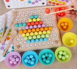 Toys boys wooden toys Montessori wooden toys the hands the brain training Clip beads game of math baby - Product Image 3