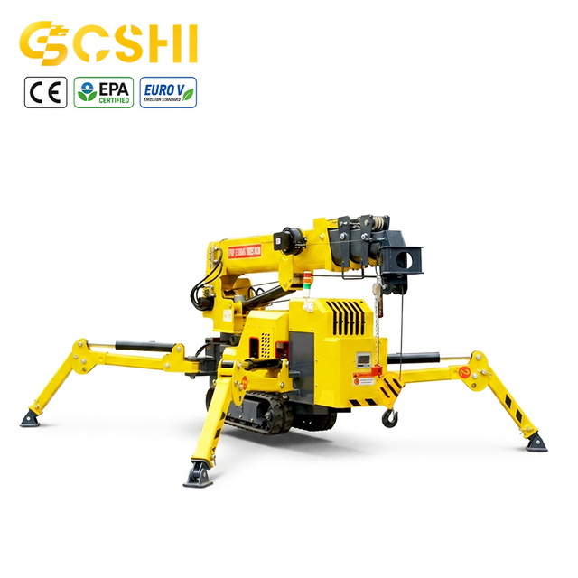 Customized 1.5t 3t Crawler Spider Crane 6.5m Lifting Height Mini Crane With Wireless Remote Control Electric Gasoline Powered