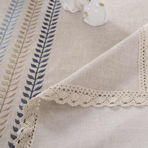 Vải Lanh Bắc Âu Giống Như Khăn Trải Bàn Gia Đình Polyester Lá Thêu Châu Âu Dày Ăn Hình Chữ Nhật Khăn Trải Bàn - Product Image 5