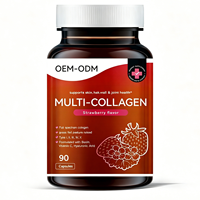 Fruit-flavour collageen complex capsules voedingssupplement voor gezonde haargroei, huid en nagels