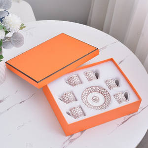 Juego de Tazas y Platos de Lujo Serie H para Café Espresso, 6 Tazas y 6 Platos, Estilo Turco - Product Image 6