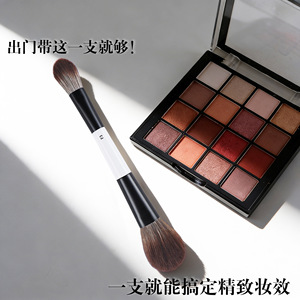 Double-Ended Makeup <b>Brush</b> Synthetic Hair 35mm <b>Round</b> Foundation Blush Contour <b>Brush</b> Wooden Handle Cangzhou Origin - Product Image 3