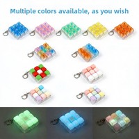 9 Keys Square PC Plastic Digital Printing Keyboard Fidget Keychain Antistress Button Clicker Keycap Pendant for Stress Relief
