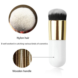 <span class=keywords><strong>Pinceau</strong></span> de <span class=keywords><strong>maquillage</strong></span> en bois et Nylon souple, brosse simple à manche court, pour fond de teint BB crème, Blush, plat, Kabuki, brosses cosmétiques, <span class=keywords><strong>bon</strong></span> marché, pièces - Product Image 4