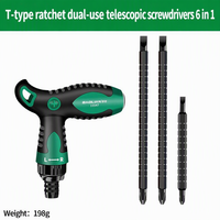 T-shaped Ratchet Screwdriver Phillips Flathead Dual-Head Strong Magnetic Tool Household Star-Type Repair Tool