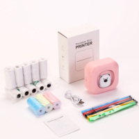 Imprimante thermique portable rose pour étiquettes et photos