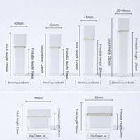 Bouteilles en plastique prêtes à être expédiées pour crème pour les yeux, flacon pompe sans air en acrylique, double paroi, carré blanc, soin de la peau, 30 ml, 50 ml, 80 ml, 100 ml