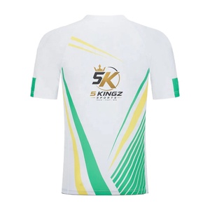 5 SPORTS Men's Fitted RashGuard White Sublimation Print Moisture Spandex / Polyester Wicking MMA Training <b>Top</b> - Product Image 3