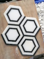 Panneaux de mosaïque hexagonaux modernes pour acheteurs, en marbre naturel poli de couleur naturelle, pour les murs et les sols intérieurs, artisanat coloré