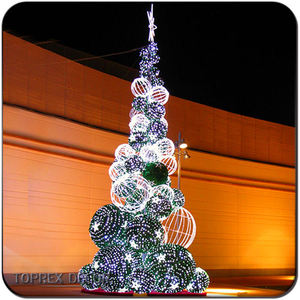 Tùy Chỉnh Lớn 6M 15M 8M Khổng Lồ LED Bóng Cây Giáng Sinh Đứng PVC Kim Loại Nhân Tạo Đồ Trang Trí Cho Trung Tâm Mua Sắm Trang Trí - Product Image 2