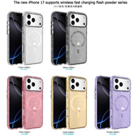 Coque de Téléphone Mobile Magnétique Transparente Pailletée pour iPhone 17 Pro Max, Housse Arrière Colorée Brillante pour iPhone 17 Air