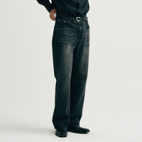 Nouveau design 2026 – Jean baggy droit noir en denim pour homme, idéal pour un usage quotidien décontracté – Jean taille haute à jambe droite pour homme