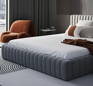 Marco de cama Queen de lujo moderno superventas muebles de dormitorio tapizados tamaño King para el hogar - Product Image 5