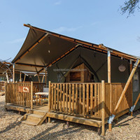 2023 Camping Hôtel tente Resort Bois Structure Anti-UV Étanche En Plein Air hôtel de luxe Safari Tente