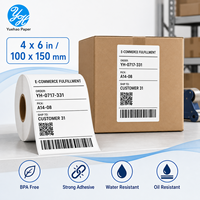 Rollo de Etiquetas Térmicas Autoadhesivas de 76mm 100x150mm para Códigos de Barras
