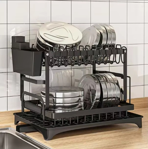 Scolapiatti da Cucina Pieghevole a Doppio Ripiano in Acciaio Inossidabile, Portatile, Multifunzione, Grande Capacità, Vendita Diretta dalla Fabbrica - Product Image 4