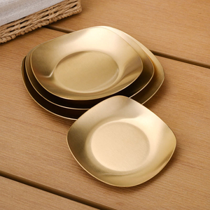 Plato Rectangular Mini de Metal Grabado en Oferta, Elegante y Hermoso, de Acero Inoxidable Dorado y Plateado, Bandeja para Servir Aperitivos - Product Image 5