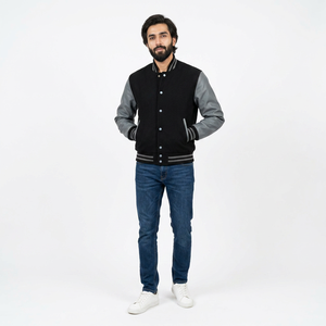 Chaqueta Varsity al por Mayor de la Mejor Calidad con Diseño Personalizado, Cuello Alto, 100% Algodón, Estilo Holgado y Transpirable para Hombre, Invierno - Product Image 1