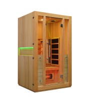 Sauna infrarouge sec en bois à spectre complet pour 2 personnes, idéal pour l'intérieur - Offre spéciale