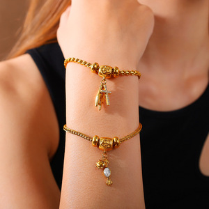 Pulseras de Moda con Dijes de Aleación de Zinc, Diseño de Estrella, Sol, Animales del Zodíaco, Joyería para Mujer - Product Image 4