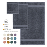 100% Pure Cotton Luxury Hotel-Grade Five-Piece Towel Set Solid Color Compressed Design Quick-Dry Eco-Friendly OEKO-TEX Certified