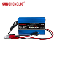 Chargeur de batterie intelligent à impulsions Sunchonglic LiFePO4 GEL pour batteries au plomb-acide 12V 24V, entrée 150-250V, identification automatique, activation BMS